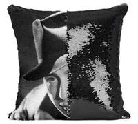 Fabulous Coussin avec Housse Sequin - Paillettes Noir Humphrey Bogart Acteur 2 [40 x 40 cm] Noir G