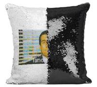 Fabulous Coussin avec Housse Sequin - Paillettes Noir I am Dead Inside The Office [40 x 40 cm] Noir G
