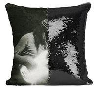 Fabulous Coussin avec Housse Sequin - Paillettes Noir Jaco Pastorius Basse Jazz [40 x 40 cm] Noir G