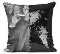 Fabulous Coussin avec Housse Sequin - Paillettes Noir Jacques Chirac Boit de la Bière [40 x 40 cm] Noir G
