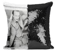 Fabulous Coussin avec Housse Sequin - Paillettes Noir Jacques Chirac Coiffure [40 x 40 cm] Noir G
