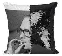 Fabulous Coussin avec Housse Sequin - Paillettes Noir Jacques Chirac Swag Cigarette [40 x 40 cm] Noir G