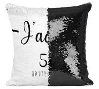 Fabulous Coussin avec Housse Sequin - Paillettes Noir J'Adore 52 Haute Marne Departement Chaumont [40 x 40 cm] Noir G