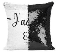 Fabulous Coussin avec Housse Sequin - Paillettes Noir J'Adore 89 Yonne Departement Auxerre [40 x 40 cm] Noir G