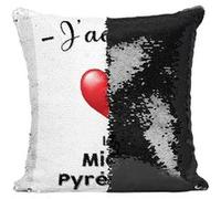 Fabulous Coussin avec Housse Sequin - Paillettes Noir J'adore Le Midi Pyrenees Region Toulouse [40 x 40 cm] Noir G