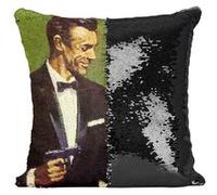 Fabulous Coussin avec Housse Sequin - Paillettes Noir James Bond 007 Sean Connery [40 x 40 cm] Noir G