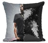 Fabulous Coussin avec Housse Sequin - Paillettes Noir Jay Z Rap Hip Hop [40 x 40 cm] Noir G