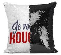 Fabulous Coussin avec Housse Sequin - Paillettes Noir Je Vois Rouge [40 x 40 cm] Noir G