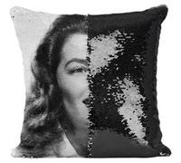 Fabulous Coussin avec Housse Sequin - Paillettes Noir Katharine Hepburn Actrice 1 [40 x 40 cm] Noir G