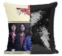Fabulous Coussin avec Housse Sequin - Paillettes Noir Keef Hartley Band Dog Soldier [40 x 40 cm] Noir G