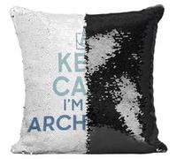 Fabulous Coussin avec Housse Sequin - Paillettes Noir Keep Calm I'm an Architect [40 x 40 cm] Noir G