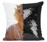 Fabulous Coussin avec Housse Sequin - Paillettes Noir Kylie Minogue Contre-jour Chanteuse [40 x 40 cm] Noir G