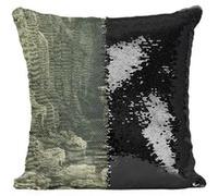 Fabulous Coussin avec Housse Sequin - Paillettes Noir La complainte Du Vieux Marin Gustave Dore [40 x 40 cm] Noir G