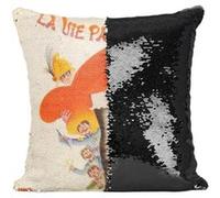 Fabulous Coussin avec Housse Sequin - Paillettes Noir La Vie Parisienne French Cancan 1921 [40 x 40 cm] Noir G