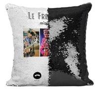 Fabulous Coussin avec Housse Sequin - Paillettes Noir Le Free Jazz M'Appelle [40 x 40 cm] Noir G