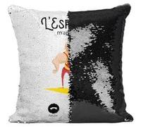 Fabulous Coussin avec Housse Sequin - Paillettes Noir L'Espagne M'Appelle l'Homme Macho [40 x 40 cm] Noir G