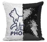 Fabulous Coussin avec Housse Sequin - Paillettes Noir Loup-phoque [40 x 40 cm] Noir G