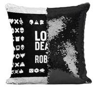 Fabulous Coussin avec Housse Sequin - Paillettes Noir Love Death Robots David Fincher [40 x 40 cm] Noir G