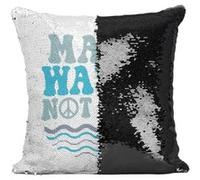 Fabulous Coussin avec Housse Sequin - Paillettes Noir Make Waves Not War [40 x 40 cm] Noir G
