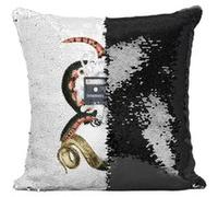 Fabulous Coussin avec Housse Sequin - Paillettes Noir Médusa Cassette [40 x 40 cm] Noir G