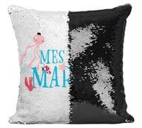 Fabulous Coussin avec Housse Sequin - Paillettes Noir Mes Amis Marins [40 x 40 cm] Noir G