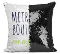Fabulous Coussin avec Housse Sequin - Paillettes Noir Métro Boulot Mojito [40 x 40 cm] Noir G