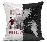 Fabulous Coussin avec Housse Sequin - Paillettes Noir Milano Vintage Milan [40 x 40 cm] Noir G