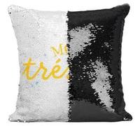 Fabulous Coussin avec Housse Sequin - Paillettes Noir Mon Trésor [40 x 40 cm] Noir G