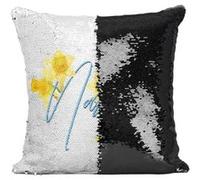 Fabulous Coussin avec Housse Sequin - Paillettes Noir Narcisse Minimaliste [40 x 40 cm] Noir