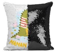 Fabulous Coussin avec Housse Sequin - Paillettes Noir Odile la Maman Crocodile [40 x 40 cm] Noir G