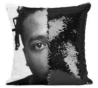Fabulous Coussin avec Housse Sequin - Paillettes Noir Ol' Dirty Bastard Rapper Photo 90's [40 x 40 cm] Noir G