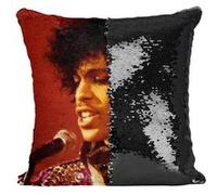 Fabulous Coussin avec Housse Sequin - Paillettes Noir Prince Chante Live [40 x 40 cm] Noir G
