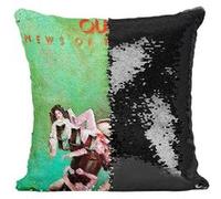 Fabulous Coussin avec Housse Sequin - Paillettes Noir Queen Freddie Mercury News of the World [40 x 40 cm] Noir G