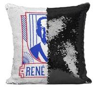 Fabulous Coussin avec Housse Sequin - Paillettes Noir René Coty [40 x 40 cm] Noir G