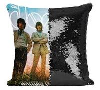 Fabulous Coussin avec Housse Sequin - Paillettes Noir The Doors Jim Morrison Waiting For The Sun [40 x 40 cm] Noir G