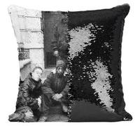 Fabulous Coussin avec Housse Sequin - Paillettes Noir The Notorious Big New York [40 x 40 cm] Noir G