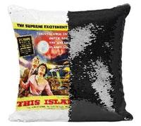 Fabulous Coussin avec Housse Sequin - Paillettes Noir This Island Earth Cinéma Vintage 2 [40 x 40 cm] Noir G
