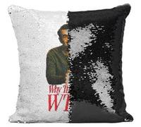 Fabulous Coussin avec Housse Sequin - Paillettes Noir Why The Face The Modern Family [40 x 40 cm] Noir G