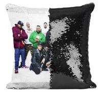 Fabulous Coussin avec Housse Sequin - Paillettes Noir Wu Tang Clan Hip Hop [40 x 40 cm] Noir G