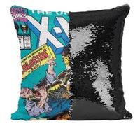 Fabulous Coussin avec Housse Sequin - Paillettes Noir X Men Marvel Couverture BD Vintage Comics [40 x 40 cm] Noir G
