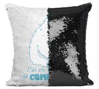 Fabulous Coussin avec Housse Sequin - Paillettes Noir Yéti de Compagnie [40 x 40 cm] Noir G