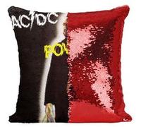 Fabulous Coussin avec Housse Sequin - Paillettes Rouge ACDC Powerage Hard Rock 70's [40 x 40 cm] Rouge G