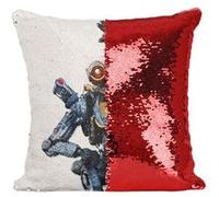 Fabulous Coussin avec Housse Sequin - Paillettes Rouge Apex Legends Pathfinder Robot [40 x 40 cm] Rouge G