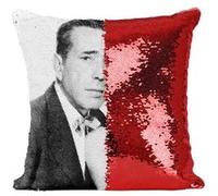 Fabulous Coussin avec Housse Sequin - Paillettes Rouge Audrey Hepburn Actrice 7 [40 x 40 cm] Rouge G