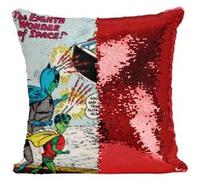 Fabulous Coussin avec Housse Sequin - Paillettes Rouge Batman Marvel Couverture BD [40 x 40 cm] Rouge G