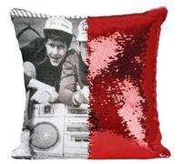 Fabulous Coussin avec Housse Sequin - Paillettes Rouge Beastie Boys Photo Vintage Ghetto Blaster [40 x 40 cm] Rouge G