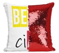 Fabulous Coussin avec Housse Sequin - Paillettes Rouge Bella Ciao Casa Del Papel Chanson [40 x 40 cm] Rouge G
