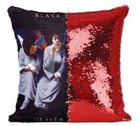 Fabulous Coussin avec Housse Sequin - Paillettes Rouge Black Sabbath Heaven And Hell [40 x 40 cm] Rouge