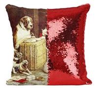 Fabulous Coussin avec Housse Sequin - Paillettes Rouge Breach Of The Promise Cassius Marcellus Coolidge [40 x 40 cm] Rouge G