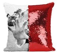 Fabulous Coussin avec Housse Sequin - Paillettes Rouge Bruce Lee Noir & Blanc Hong Kong [40 x 40 cm] Rouge G